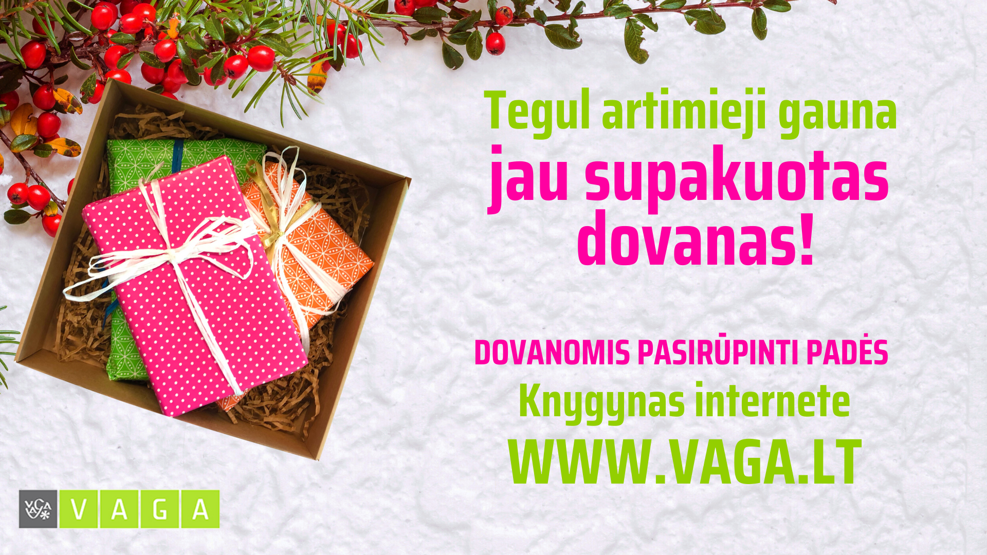 Dovanomis pasirūpinti padės VAGA!